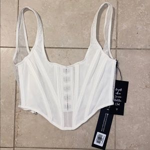 White Fox corset crop top